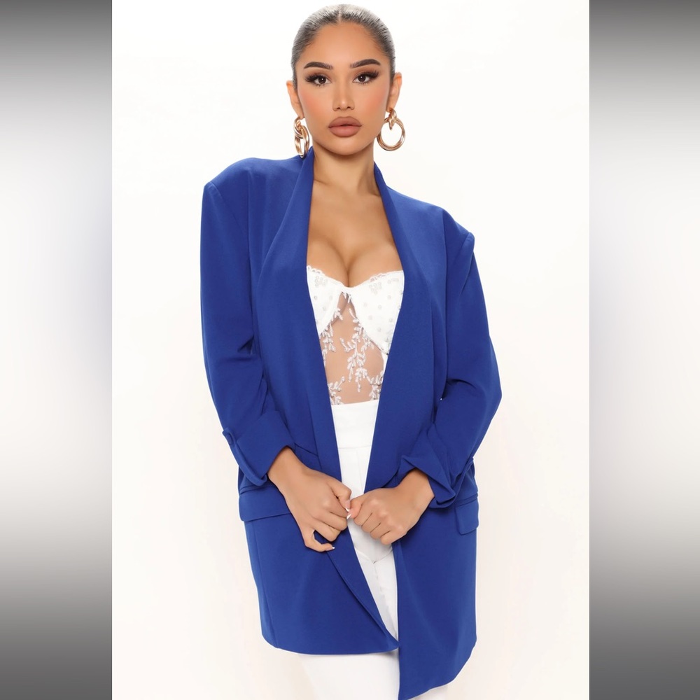 Open- Front Blue Blazer Small NWT💙
